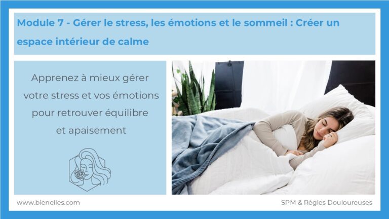 Bienelles - Module 7 - Gérer le stress, les émotions et le sommeil : Créer un espace intérieur de calme